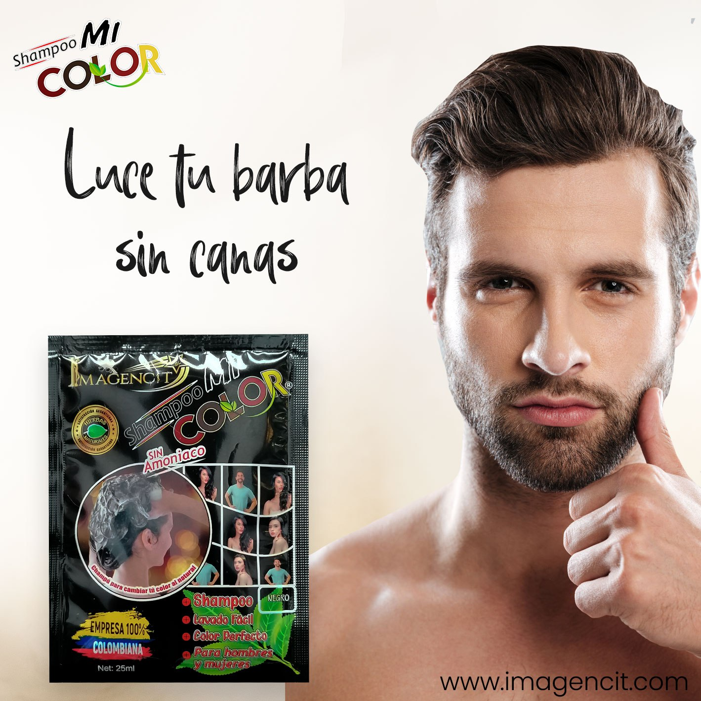 Shampoo Mi Color - Cubre Canas (Negro, Castaño o Rojizo)